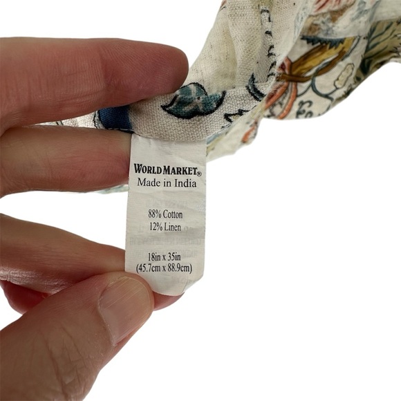 World Market Linen Cotton pleated floral paisley apron with ruffled pocket - Picture 11 of 11